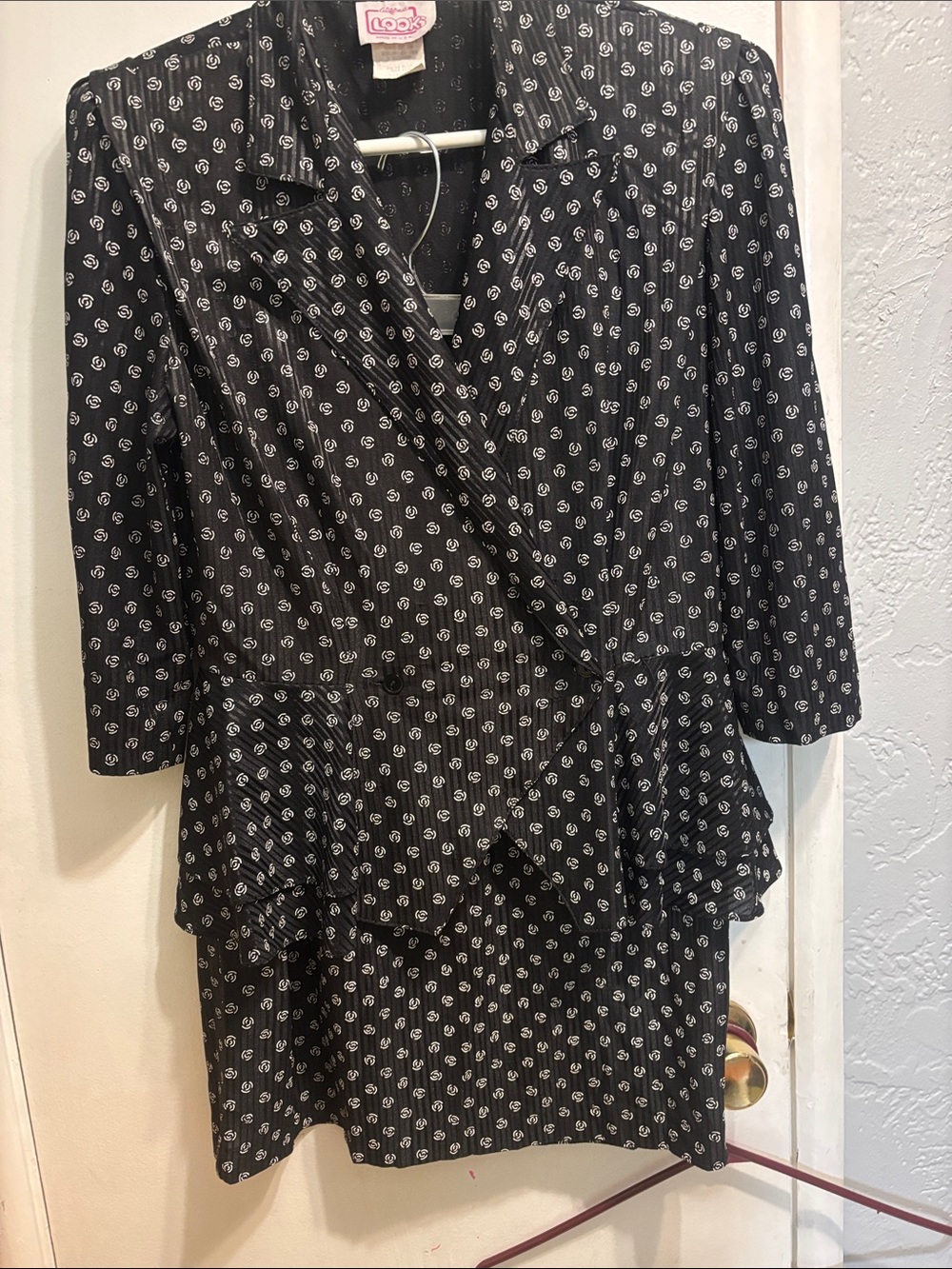 Vintage-Inspired Black Printed Women’s top & skirt combo. By California Looks.